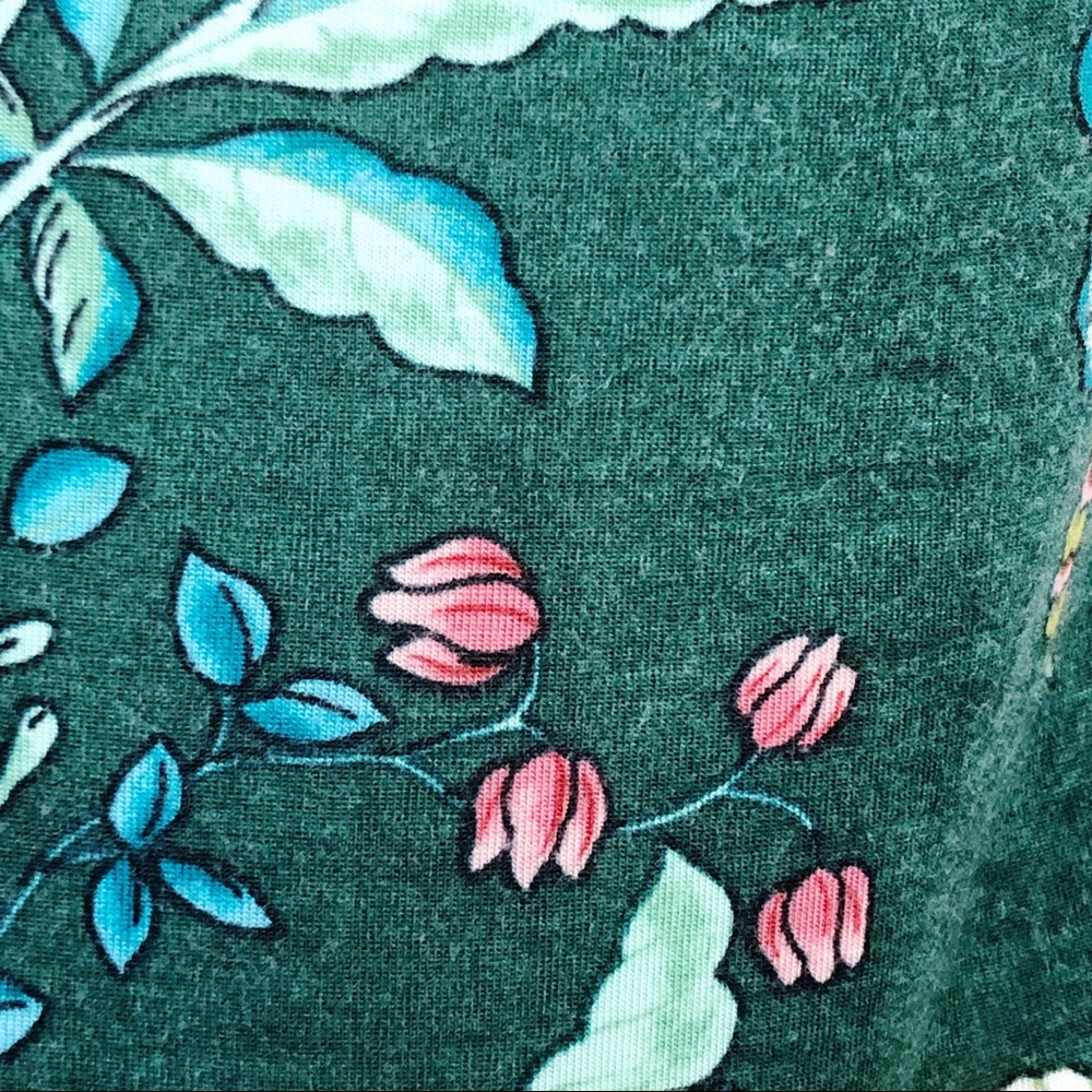 LOFT Green Floral Print Tank Top Size XXS - Picture 10 of 16